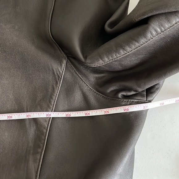 Andrew Marc New York Mens Leather Jacket Brown Bomber Full Zip XL Butter Soft - Picture 8 of 11
